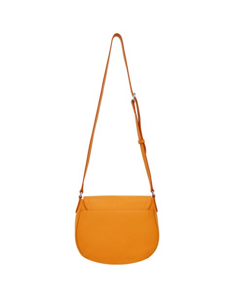 Sac bandoulière en Cuir Paris orange - 26x21x11 cm