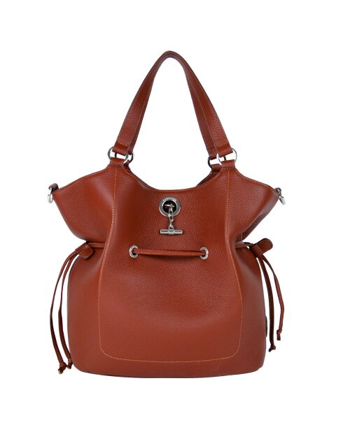 Sac porté épaule en Cuir Paris argile - 28x31x13.50 cm