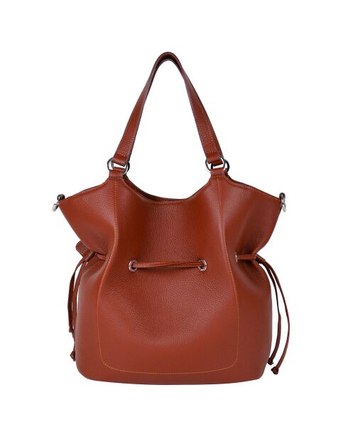 Sac porté épaule en Cuir Paris argile - 28x31x13.50 cm