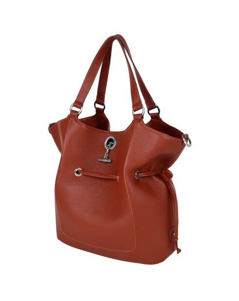 Sac porté épaule en Cuir Paris argile - 28x31x13.50 cm