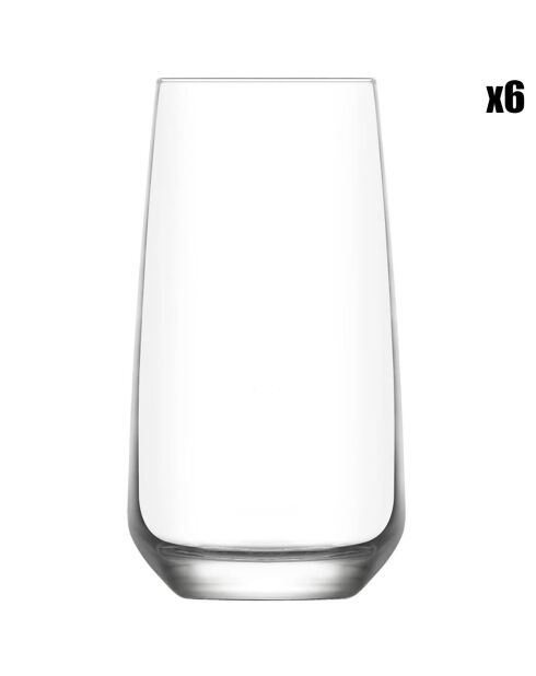 6 Verres à eau transparents - 48 cl