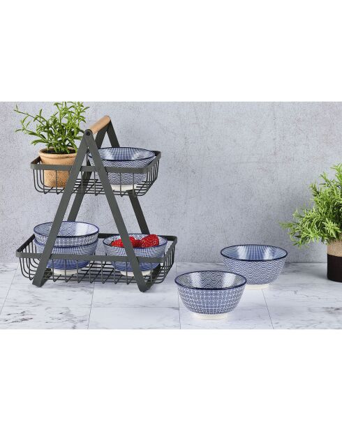 6 Bols apéritif Pattern Dark blue bleu foncé - D.12 cm