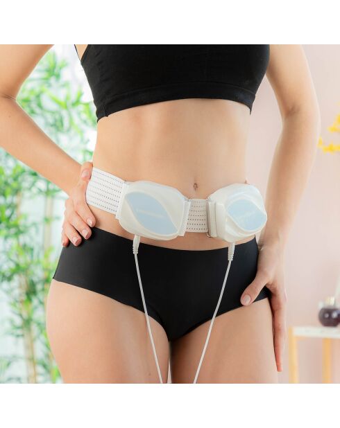 Ceinture de Massage Vibrante pour Sculpter le Corps Bubratt blanc/bleu