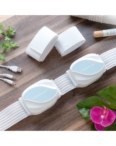 Ceinture de Massage Vibrante pour Sculpter le Corps Bubratt blanc/bleu