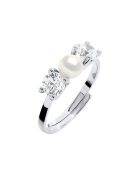Bague réglable Argent Perle d'Eau Douce blanche