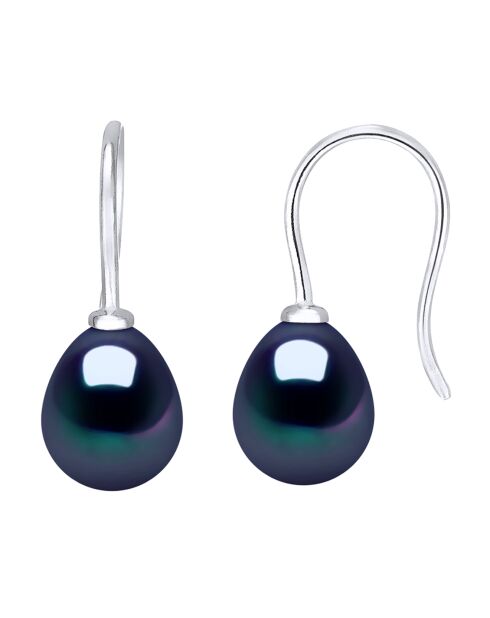 Boucles d'oreilles Argent Perles d'Eau Douce noires