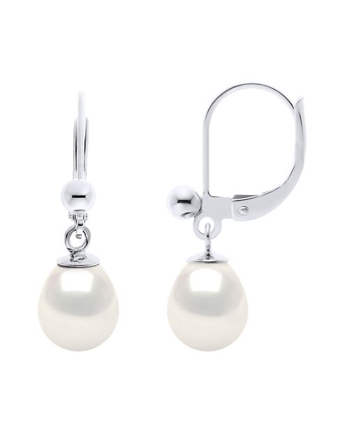 Boucles d'oreilles Dina Argent Perles d'Eau Douce blanches