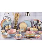 6 Tasses à café Pattern Color jaune/rouge - 9 cl