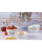 6 Bols Pattern Pastel rose pastel/bleu pastel/vert pastel - D.21 cm