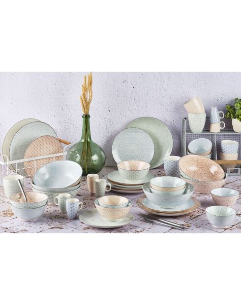 Service Complet Pastel rose pastel/bleu pastel/vert pastel - 42 pièces