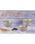 6 Bols petit-déjeuner Pattern Eclipse gris anthracite - D.15 cm