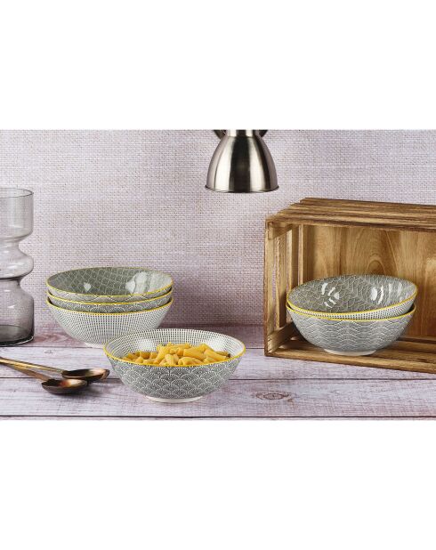 6 Bols Pattern Eclipse gris anthracite - D.21 cm