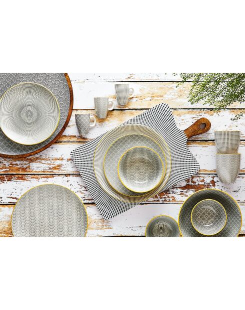 6 Mugs Pattern Eclipse gris anthracite - 30 cl