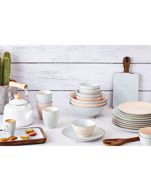 6 Bols apéritif Pattern Pastel rose pastel/bleu pastel/vert pastel - D.12 cm