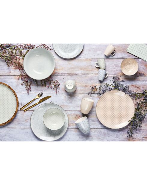 6 Bols petit-déjeuner Pastel rose pastel/bleu pastel/vert pastel - D.15 cm