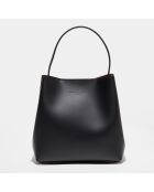 Jeny Beuteltasche aus Leder, 32 x 29 x 13 cm, Schwarz