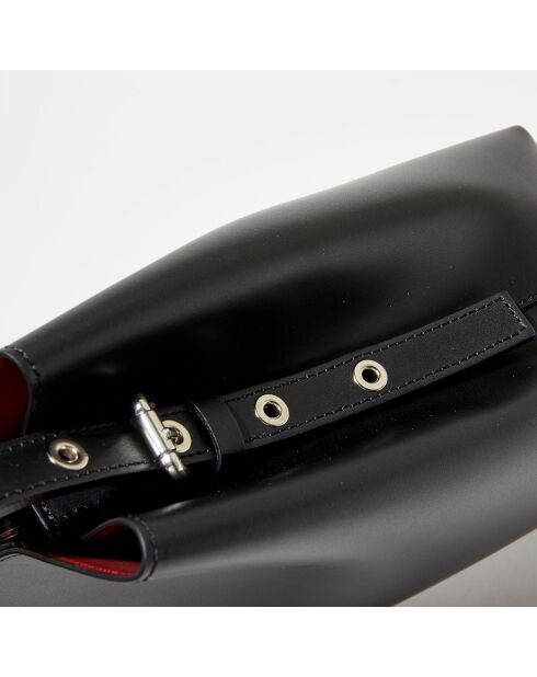 Jeny Beuteltasche aus Leder, 32 x 29 x 13 cm, Schwarz
