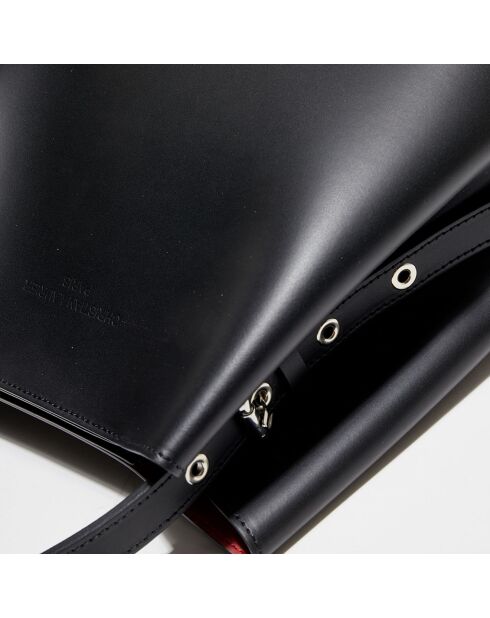 Jeny Beuteltasche aus Leder, 32 x 29 x 13 cm, Schwarz