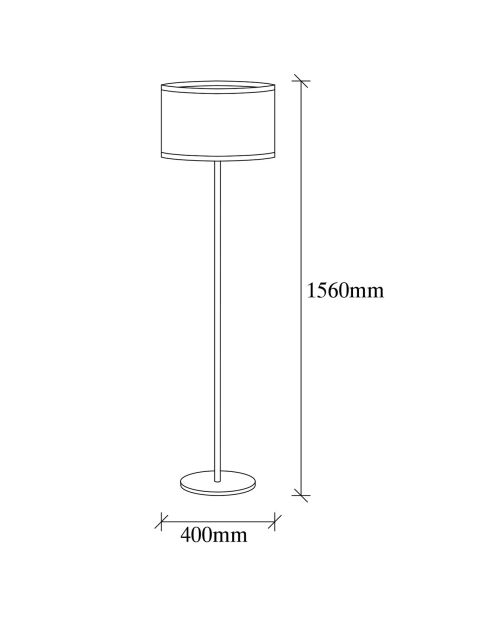 Lampadaire Way noir/crème - D.40x156 cm