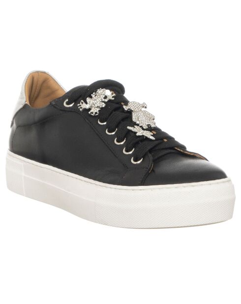 Sneakers en Cuir Neila noires - Plateforme 3.5 cm