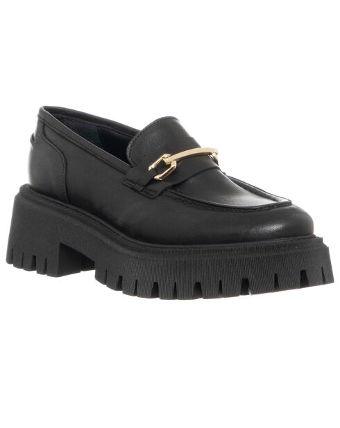 Mocassins en Cuir Barbara noirs - Talon 5 cm
