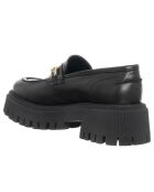 Mocassins en Cuir Barbara noirs - Talon 5 cm