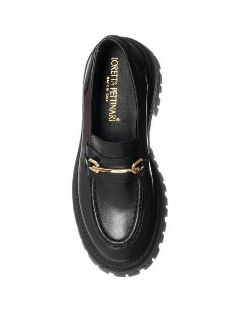Mocassins en Cuir Barbara noirs - Talon 5 cm