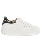 Sneakers en Cuir Martina blanc/noir - Plateforme 4 cm