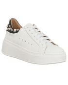 Sneakers en Cuir Martina blanc/noir - Plateforme 4 cm