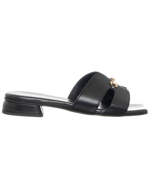 Mules en Cuir Mia noires - Talon 2 cm