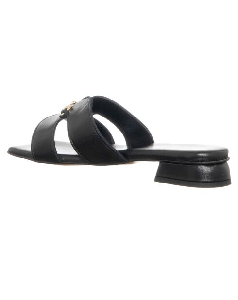 Mules en Cuir Mia noires - Talon 2 cm