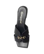 Mules en Cuir Mia noires - Talon 2 cm