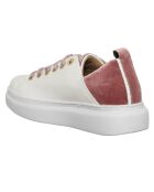 Sneakers en Cuir Coma blanc/rose - Talon 4 cm