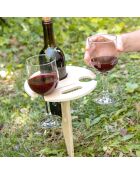 Table à vin pliante et portable pour l'extérieur Winnek bois - 20x31x20 cm