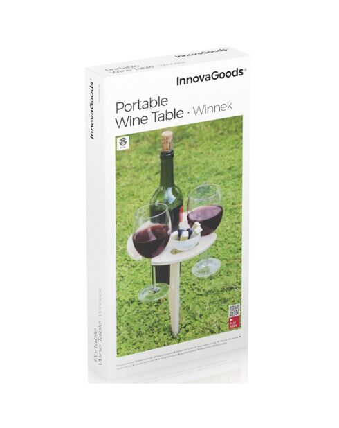 Table à vin pliante et portable pour l'extérieur Winnek bois - 20x31x20 cm