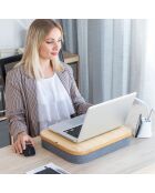 Bureau portatif avec plateau de rangement Larage marron