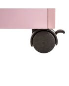 Coffre à jouets à roulettes rose - 48x30x28 cm
