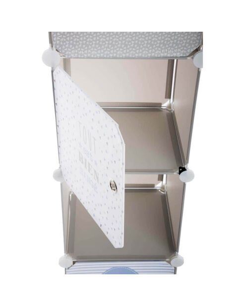 Étagère de rangement à colonne grise - 34x31.5x139 cm