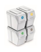 4 Cubes de recyclage 80 L Sortibox blancs - 39.5x23.3x33.3