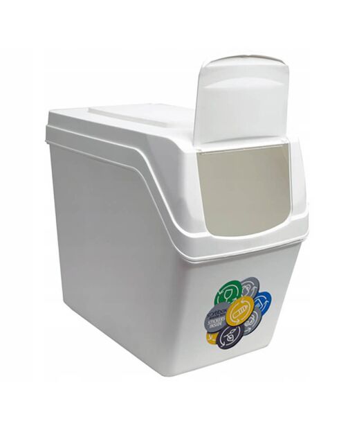 4 Cubes de recyclage 80 L Sortibox blancs - 39.5x23.3x33.3