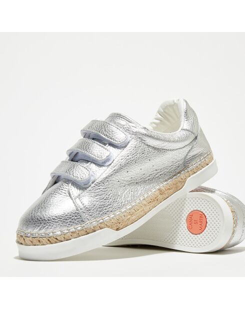 Sneakers en Cuir Wonder argentées