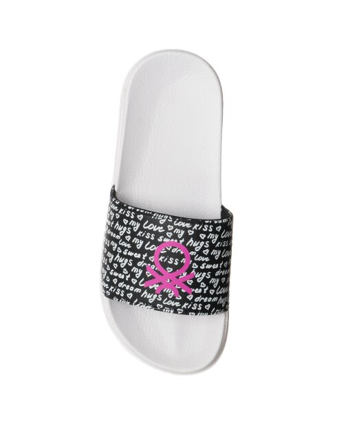 Mules Melina blanc/noir