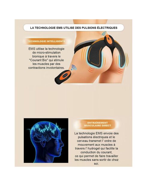Electro stimulateur musculaire noir