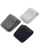 3 bandes élastiques de résistance noir/gris/argenté
