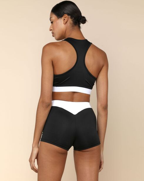 Short de training compression ajustée noir/blanc