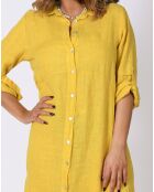 Robe 100% Lin Debby moutarde
