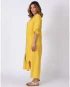 Robe 100% Lin Debby moutarde