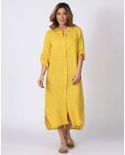 Robe 100% Lin Debby moutarde