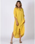 Robe 100% Lin Debby moutarde