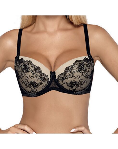 Soutien-gorge imi push-up noir/beige